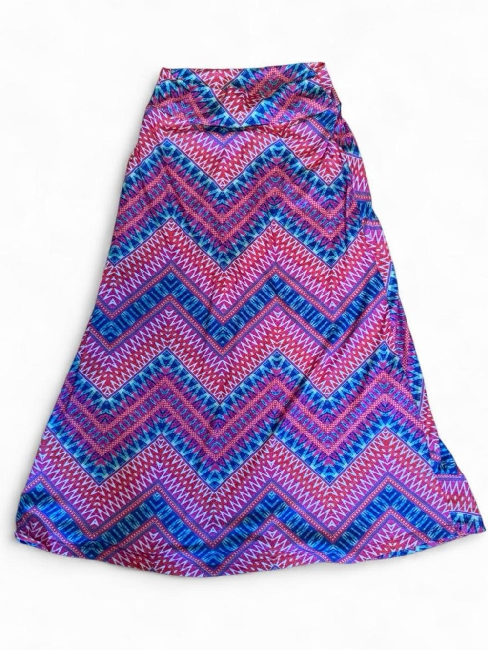 by & by Pink and Blue Chevron Maxi Skirt